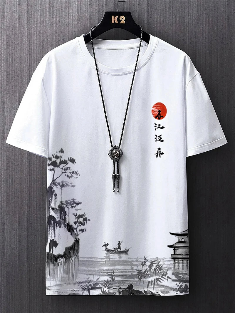Simple Fashion Ancient Style T Shirts For Men