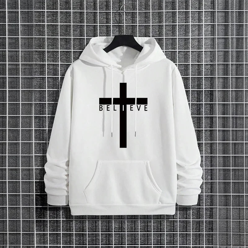 Jesus Cross Printed Hoodie