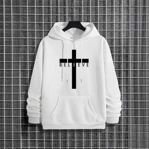 Jesus Cross Printed Hoodie