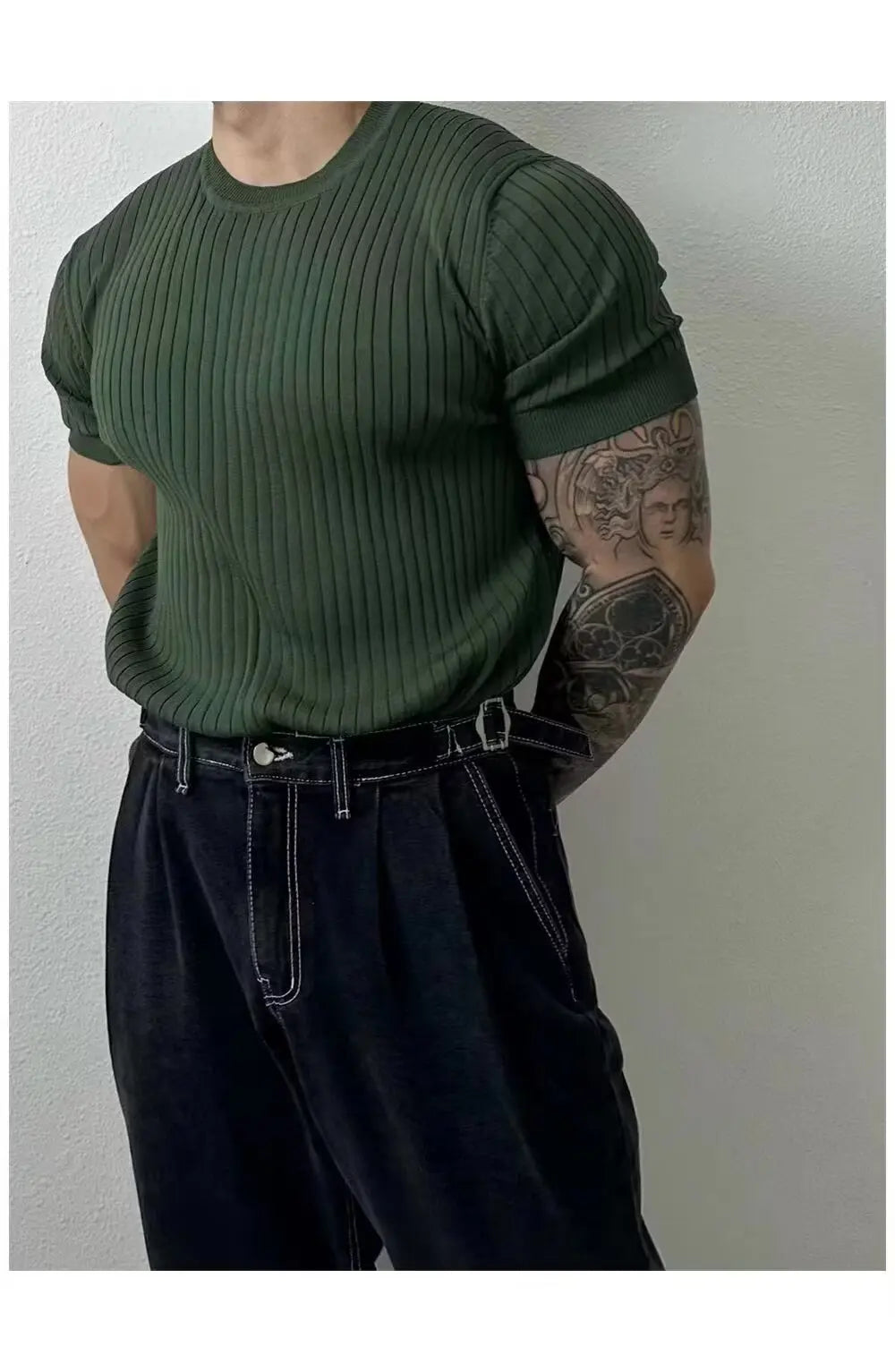 Men's Vertical Striped Cotton Shirt