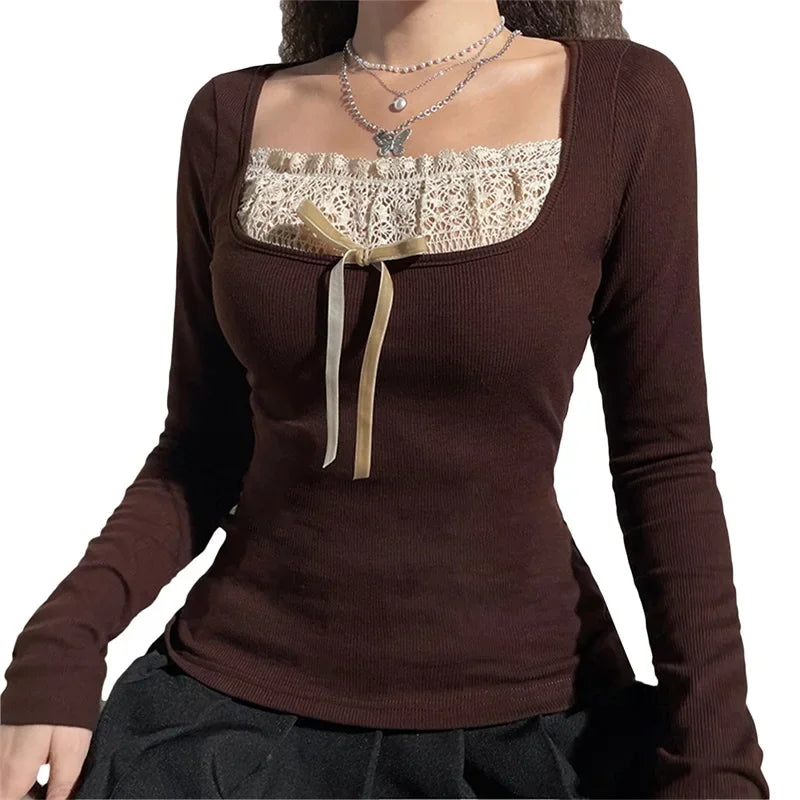 Women Fairy Y2K Laced Top