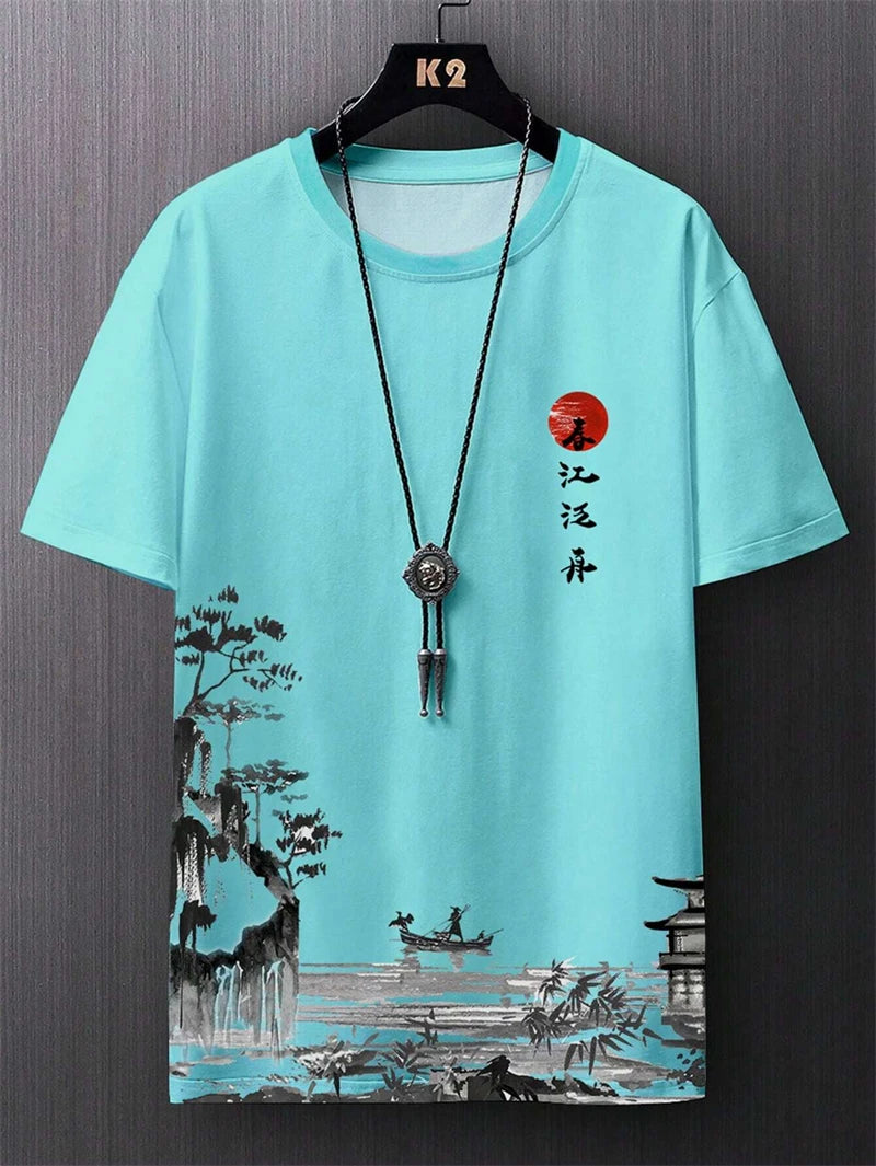 Simple Fashion Ancient Style T Shirts For Men