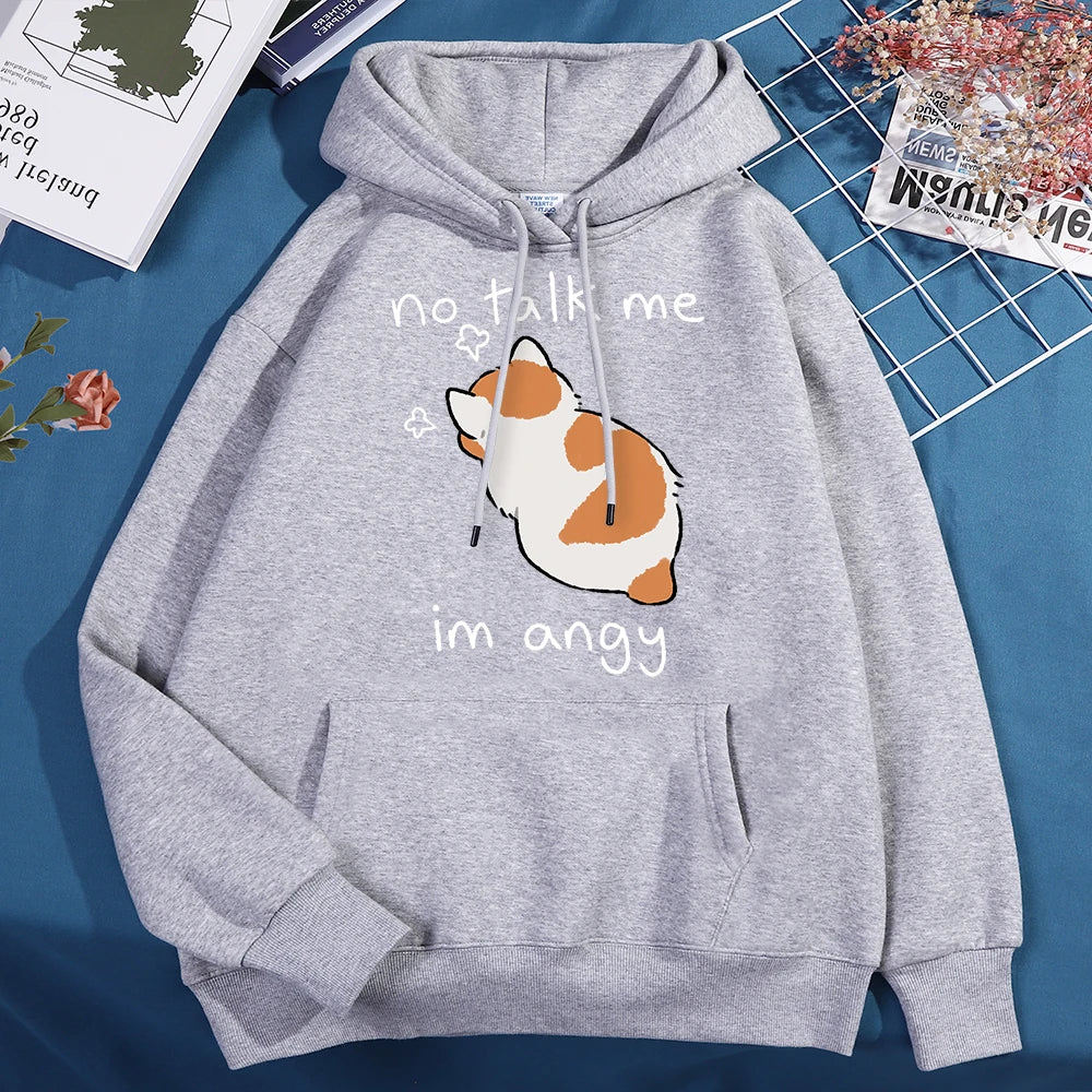 No Talk Me I'm Angy  Cat Pullover Hoodie