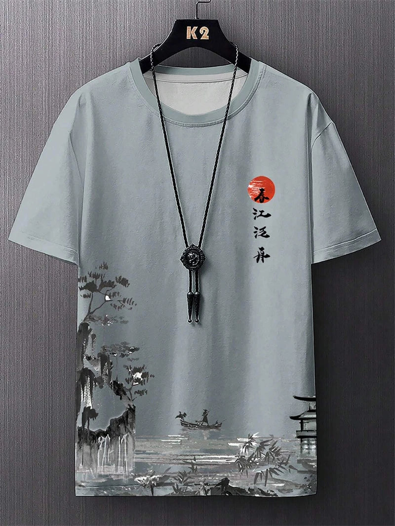 Simple Fashion Ancient Style T Shirts For Men