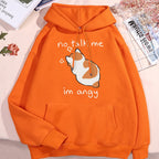 No Talk Me I'm Angy  Cat Pullover Hoodie