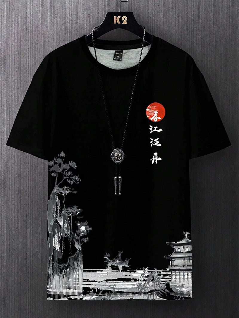 Simple Fashion Ancient Style T Shirts For Men