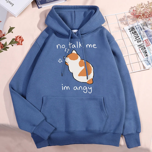 No Talk Me I'm Angy  Cat Pullover Hoodie