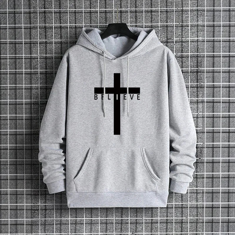 Jesus Cross Printed Hoodie