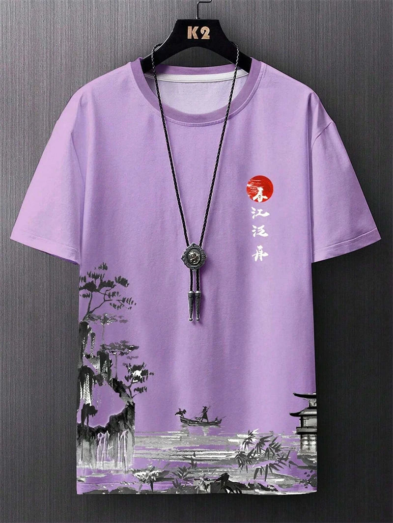 Simple Fashion Ancient Style T Shirts For Men