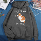 No Talk Me I'm Angy  Cat Pullover Hoodie