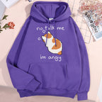 No Talk Me I'm Angy  Cat Pullover Hoodie